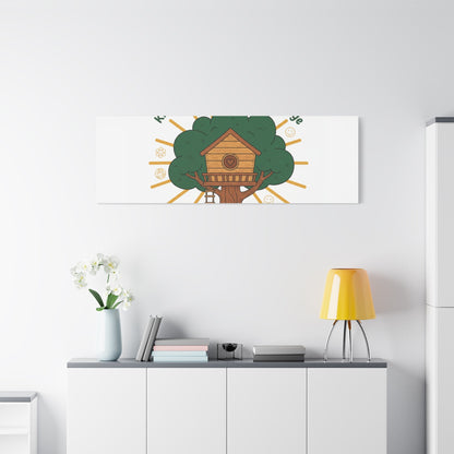 Kindness Is a Universal Language Canvas | Eco Humor, Treehouse Art