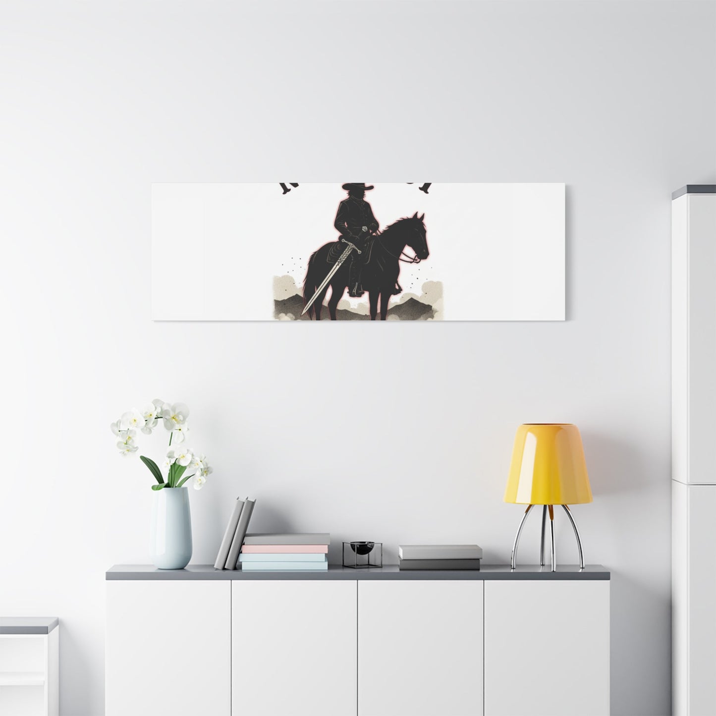 No Mercy Cowboy Skull Canvas | western skull art, gothic Americana