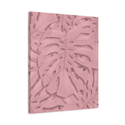Soft Pink Monstera Canvas Print – Botanical Wall Art