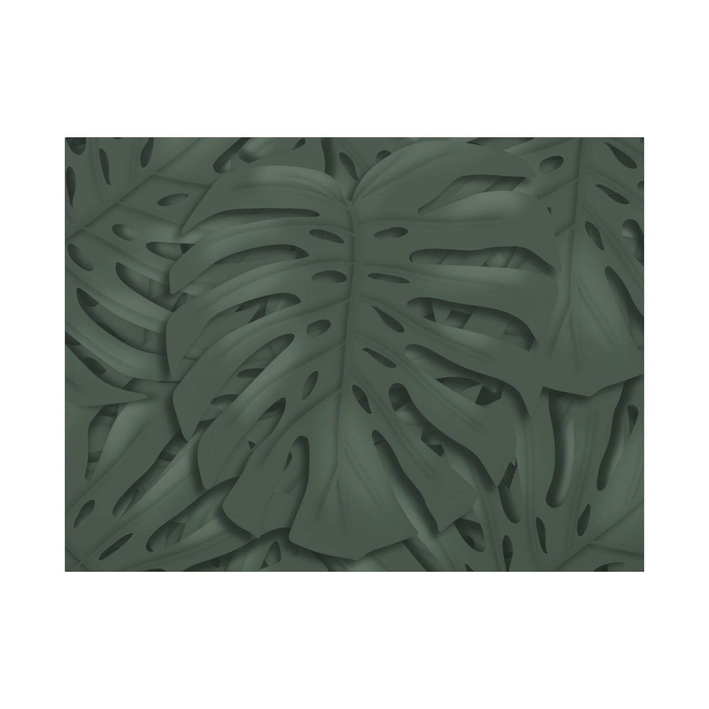 Deep Green Monstera Canvas Print – Botanical Wall Art