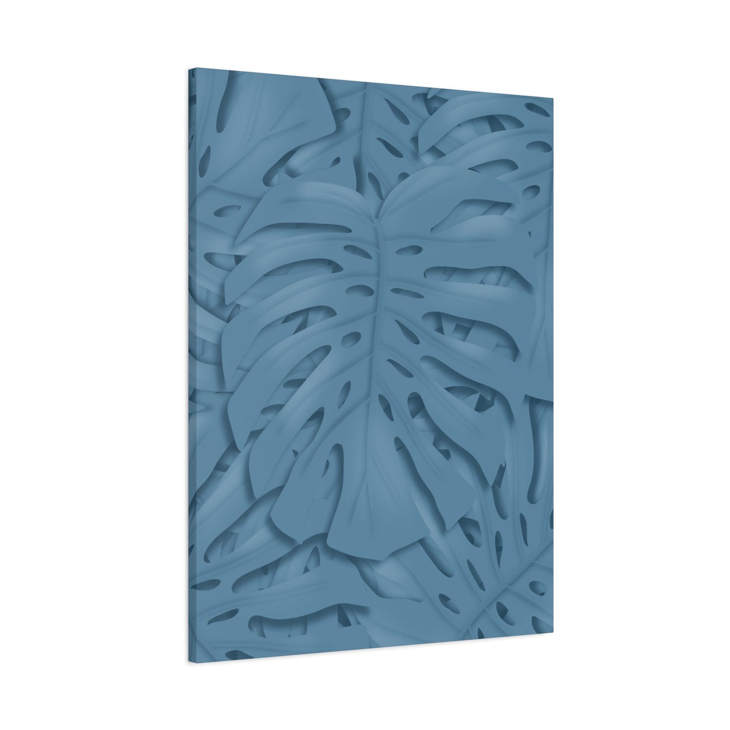 Cerulean Blue Monstera Canvas Print – Botanical Wall Art