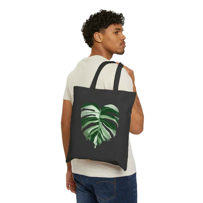 Melting Monstera Albo Canvas Tote Bag – Eco Friendly Everyday Carry