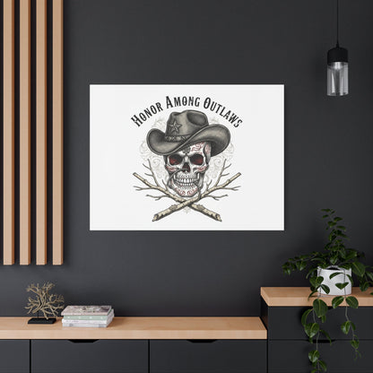Honor Among Outlaws Canvas | Western Skull Art, Gothic Americana Desert Noir