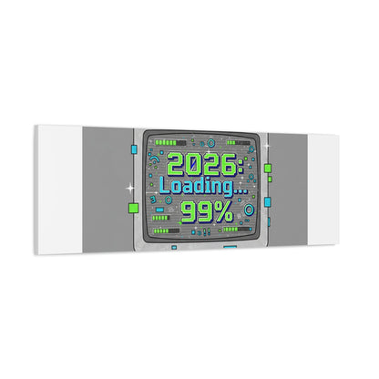2026 Loading 99% Canvas | NYE countdown, retro system interface