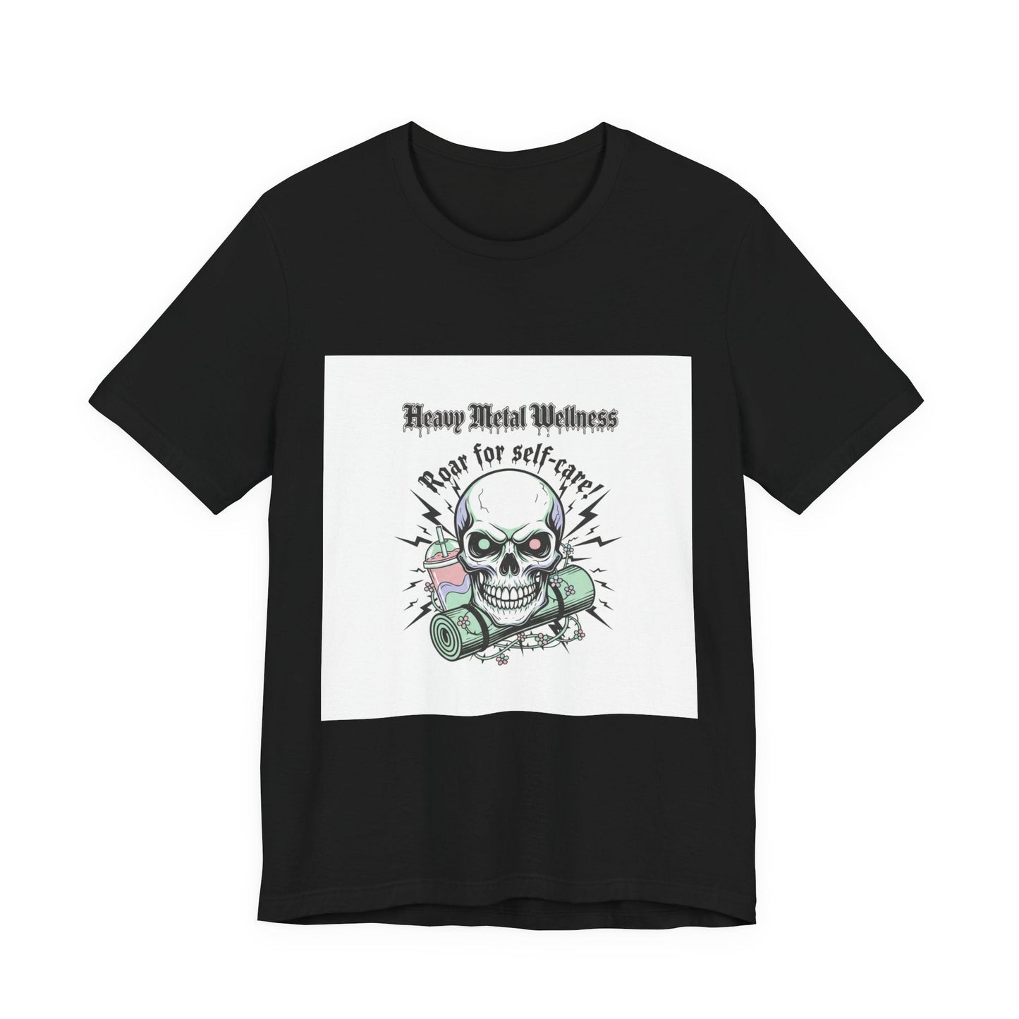 Heavy Metal Wellness Skull Tee | metal font shirt, gothic wellness quote