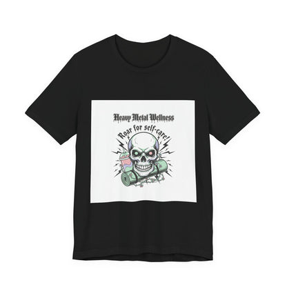 Heavy Metal Wellness Skull Tee | metal font shirt, gothic wellness quote
