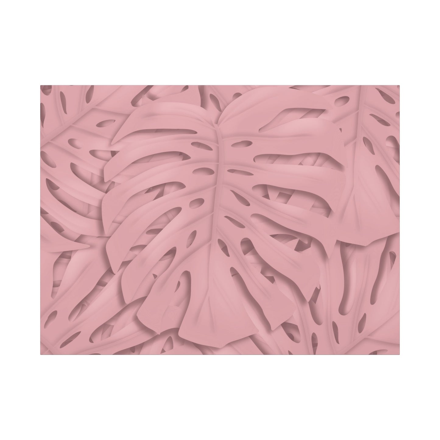 Soft Pink Monstera Canvas Print – Botanical Wall Art
