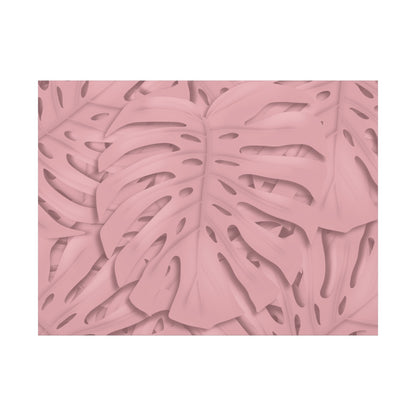 Soft Pink Monstera Canvas Print – Botanical Wall Art