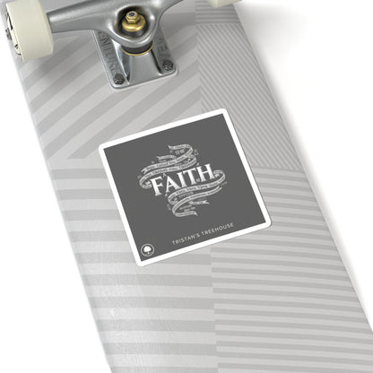 Handwritten 'Faith' Doodle Sticker | Sketch Aesthetic, Monochrome