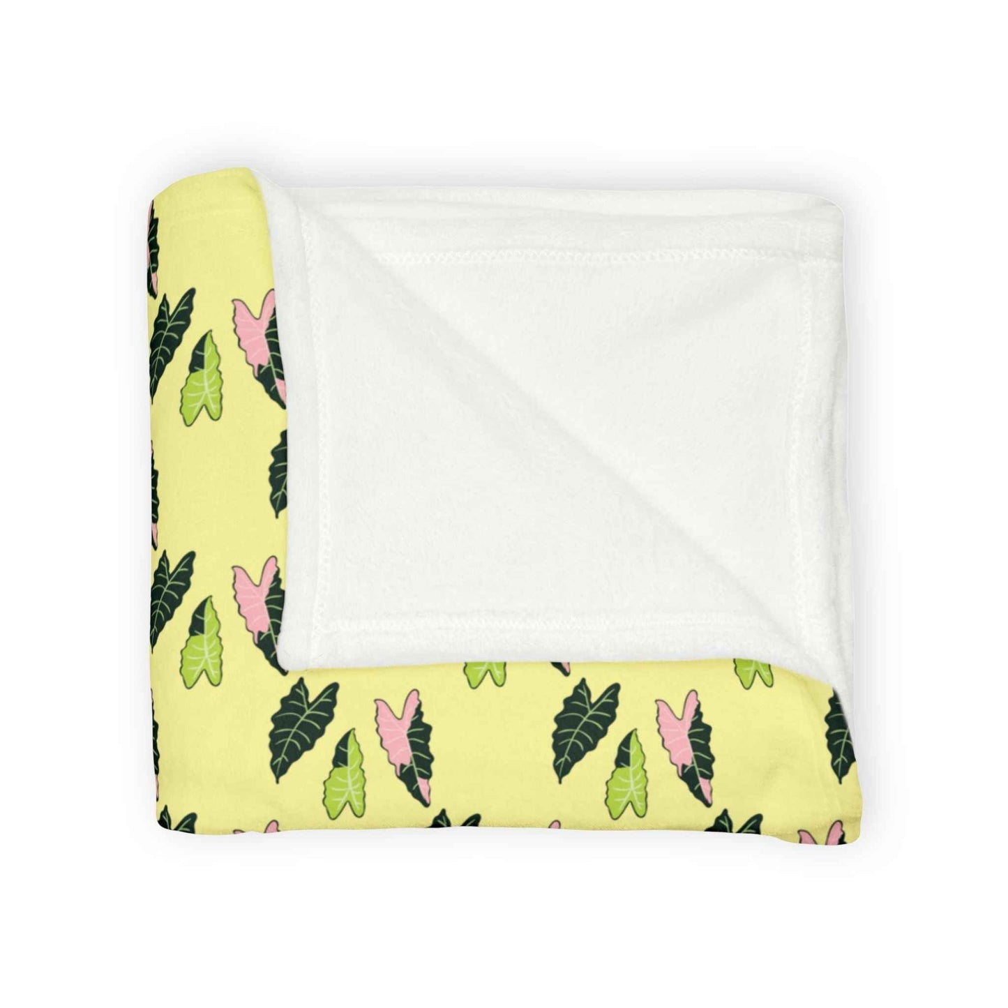 Alocasia Pattern Cozy Fleece Throw Blanket