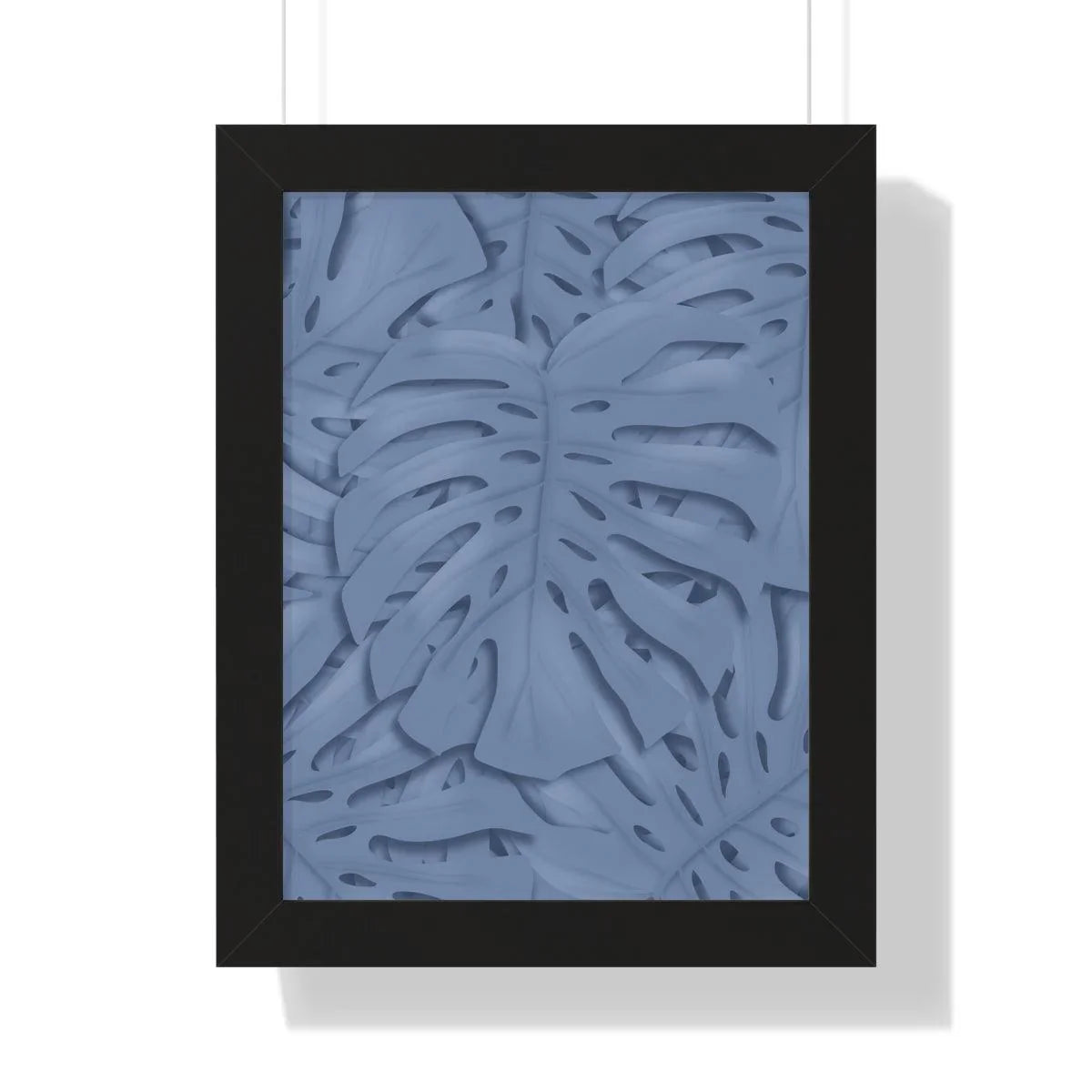 Blue Monstera Framed Print – Botanical Wall Art