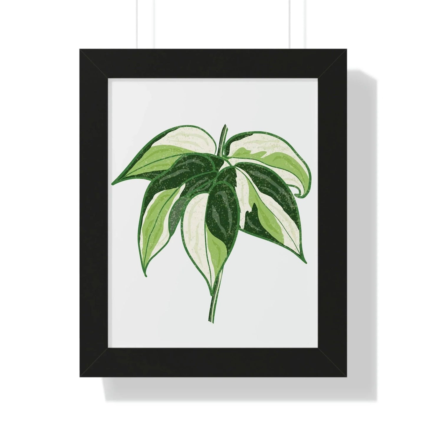 Philodendron Cream Splash Framed Print – Botanical Wall Art
