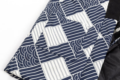 Men's Haori Style Autumn Winter Quilted Jacket Japanese Kimono Coat, Striped Loungewear, Indoor Wear. Lightweight Thermal Japanese Style Cotton Coat