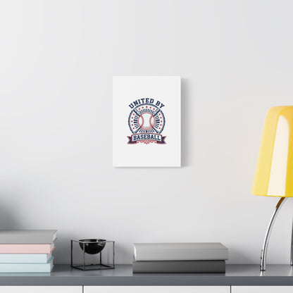 United by Baseball Canvas | Patriotic Baseball Graphic, Red White Blue Wall Art