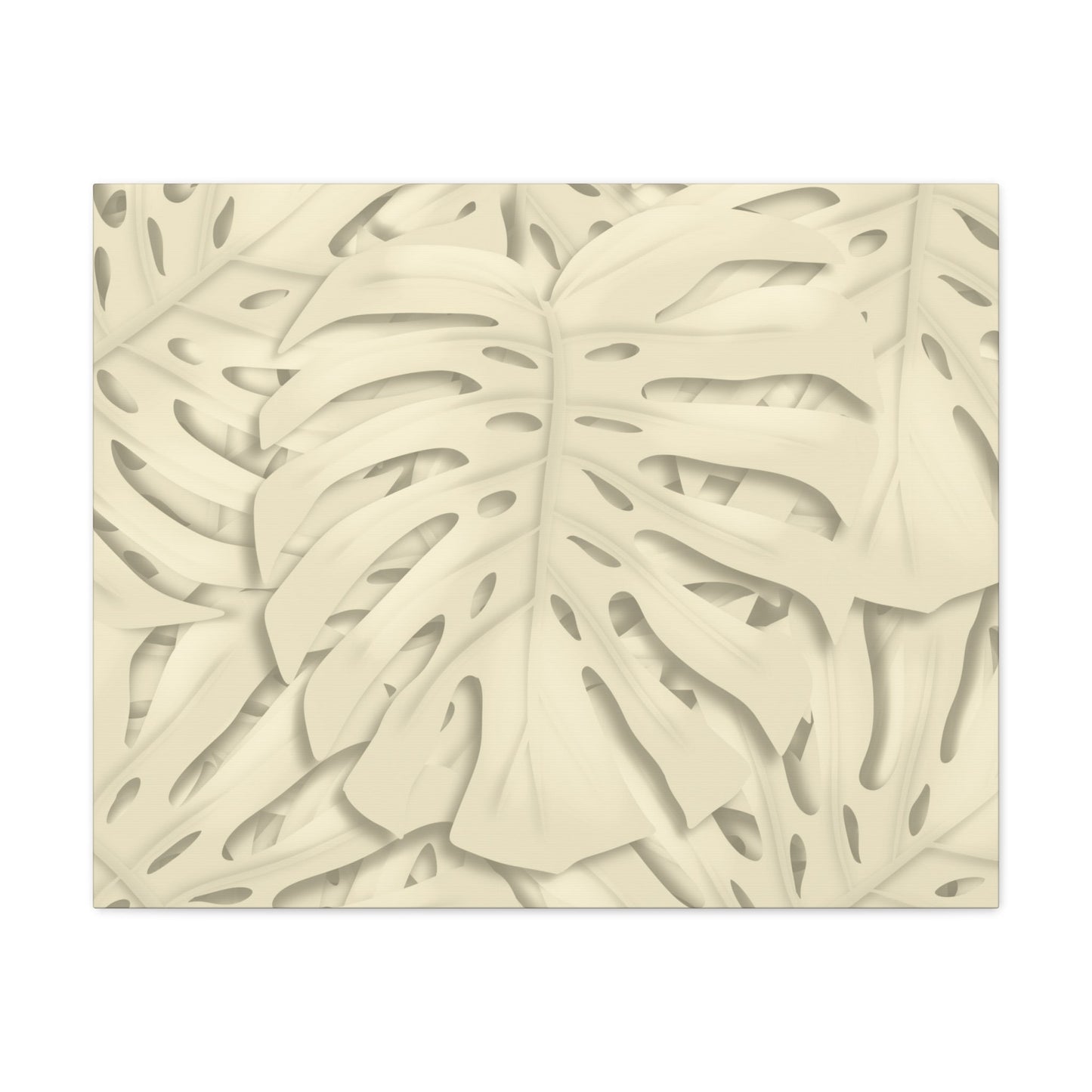 Beige Monstera Canvas Print – Botanical Wall Art
