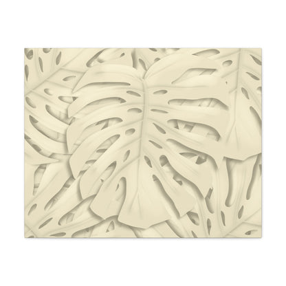 Beige Monstera Canvas Print – Botanical Wall Art