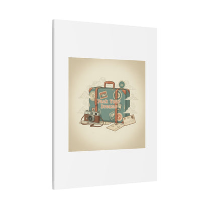 Pack Your Dreams Canvas | Retro Travel Postcard, Wanderlust Passport Stamp Art