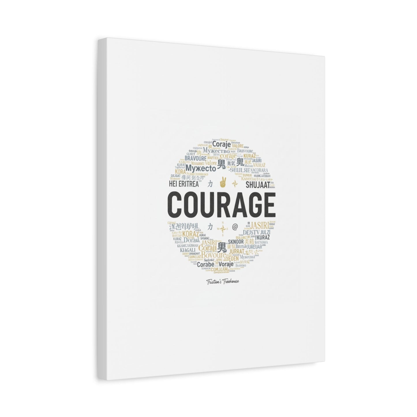 Courage Word Cloud Canvas | Fresh-Start Minimalism art print