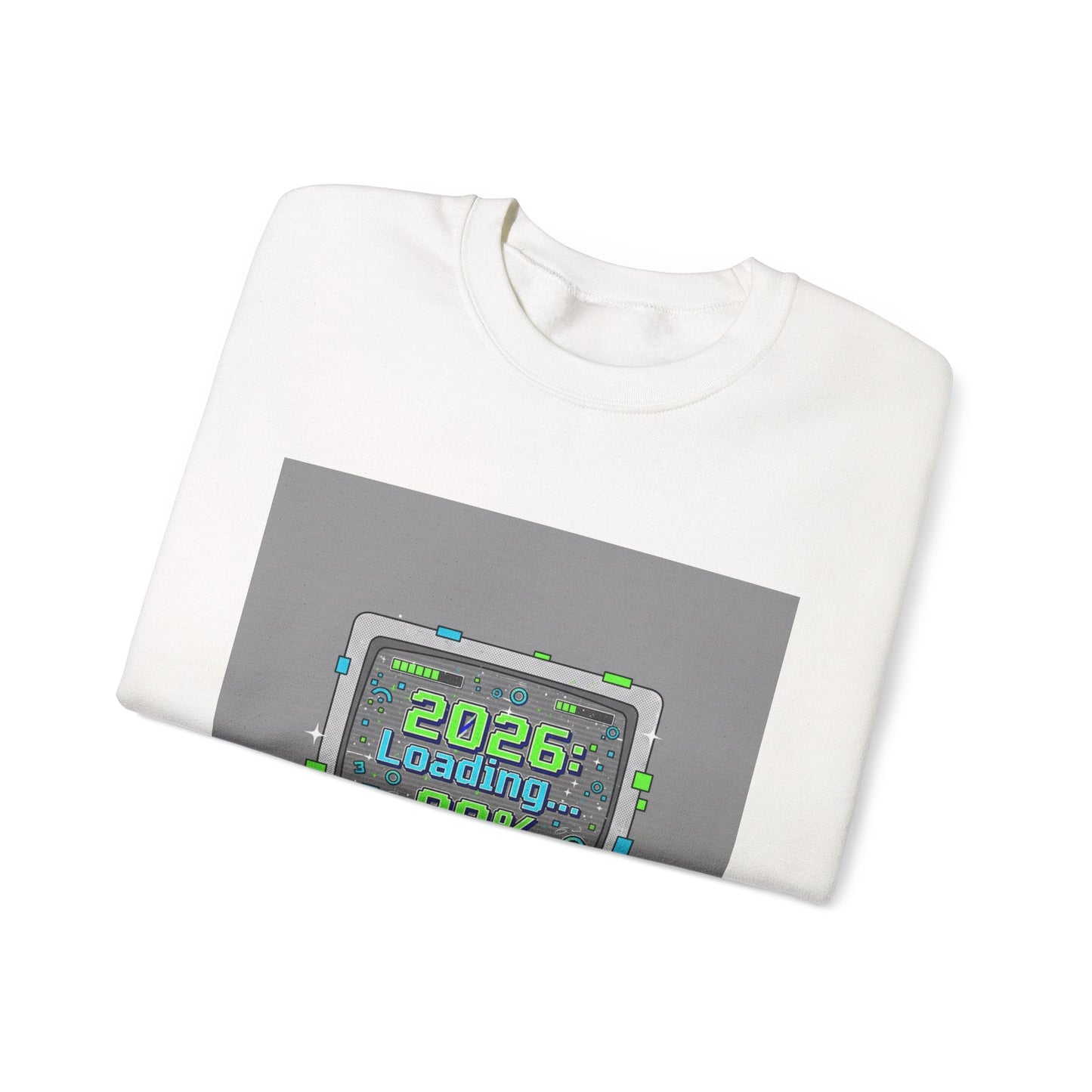 2026 Loading 99% Crewneck Sweatshirt | NYE countdown, retro system UI