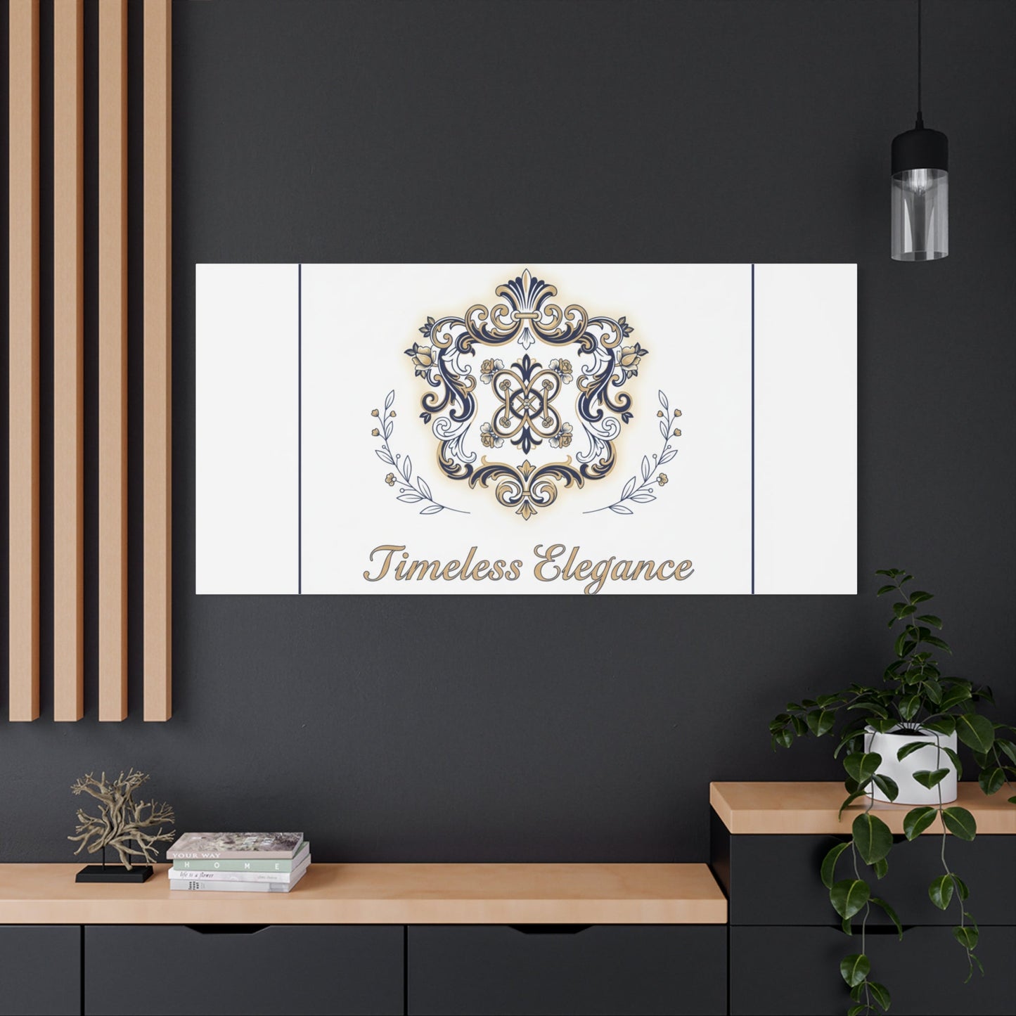Ornate Brooch Emblem Canvas | Vintage Formalwear Accents, Baroque Print