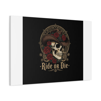 Ride or Die Skull Canvas | Western Skull Art, Gothic Americana