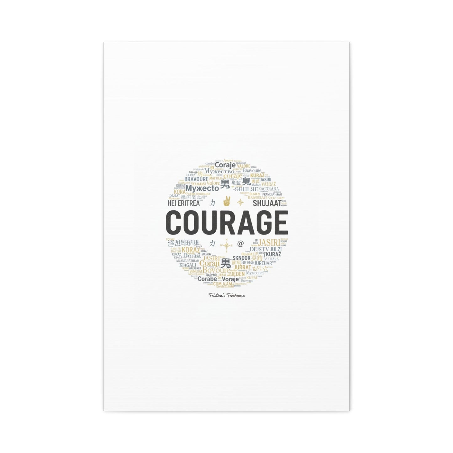 Courage Word Cloud Canvas | Fresh-Start Minimalism art print