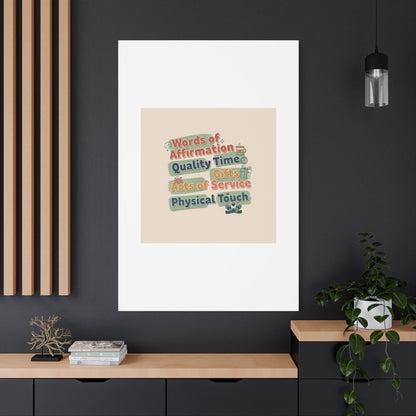 Love Languages List Matte Canvas Wall Art | love language meme, relationship humor