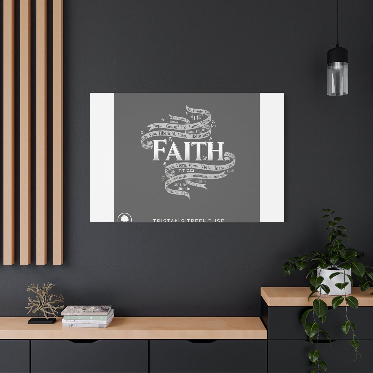 handwritten faith ribbon Canvas | sketch aesthetic, doodle design