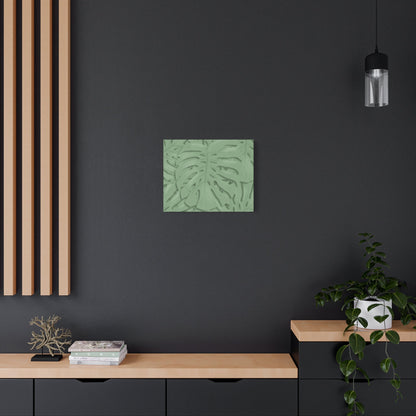 Sage Green Monstera Canvas Print – Botanical Wall Art