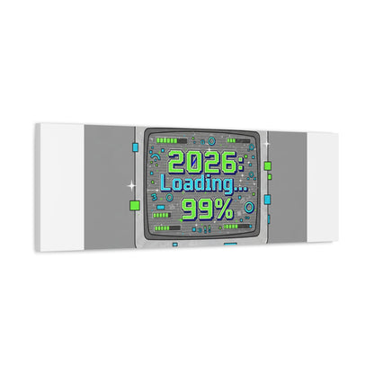 2026 Loading 99% Canvas | NYE countdown, retro system interface