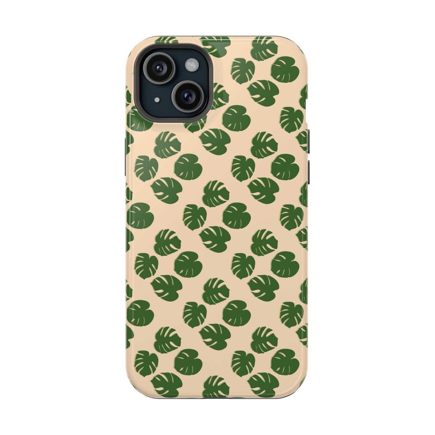 Monstera Pattern Phone Case – Dual Layer Protective Cover