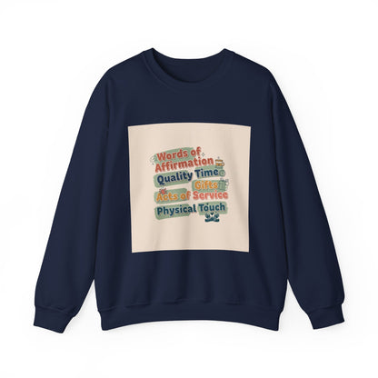 Love Languages Meme Crewneck Sweatshirt | love language meme, relationship humor
