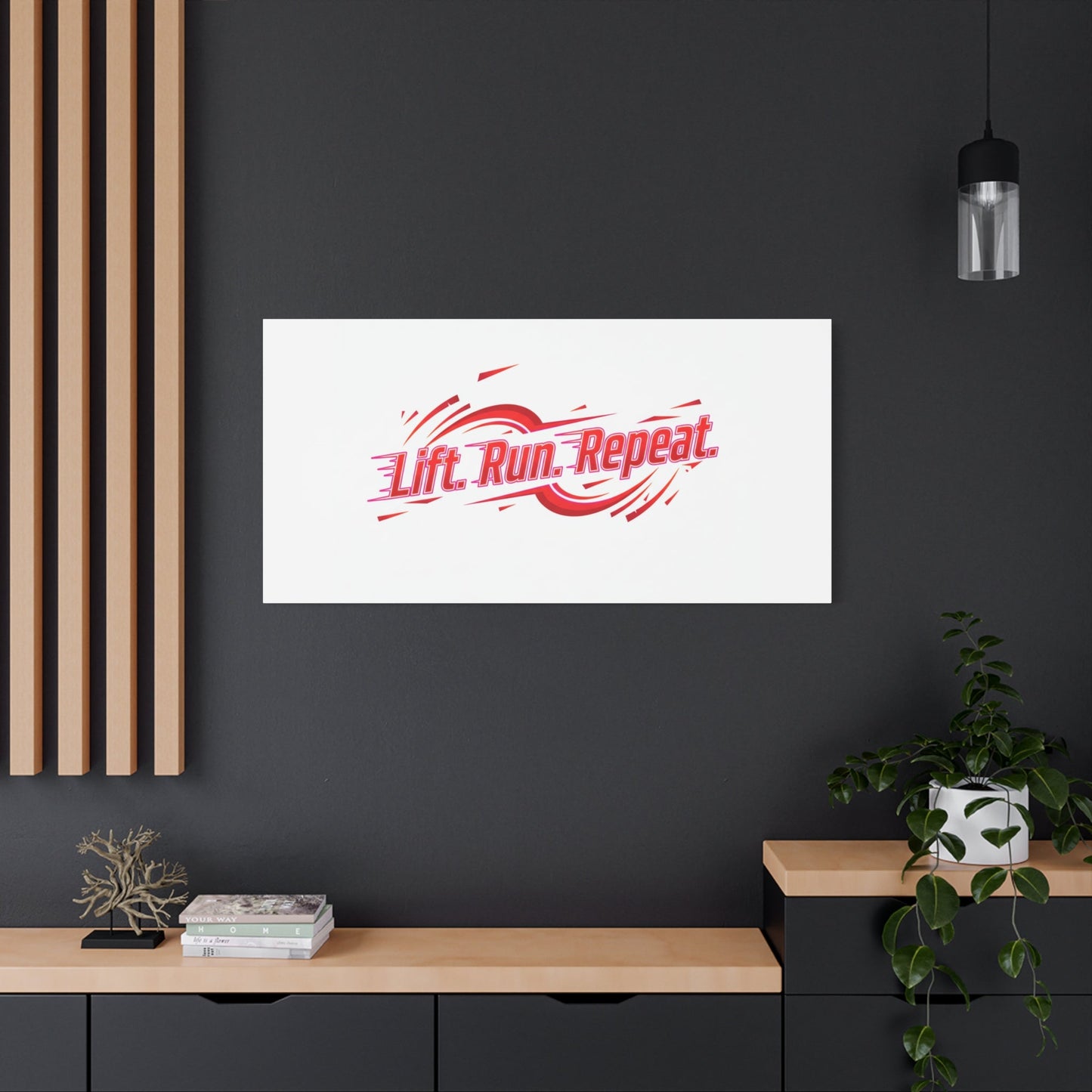 Lift Run Repeat Canvas | Fitness Wall Art, Gym Motivation