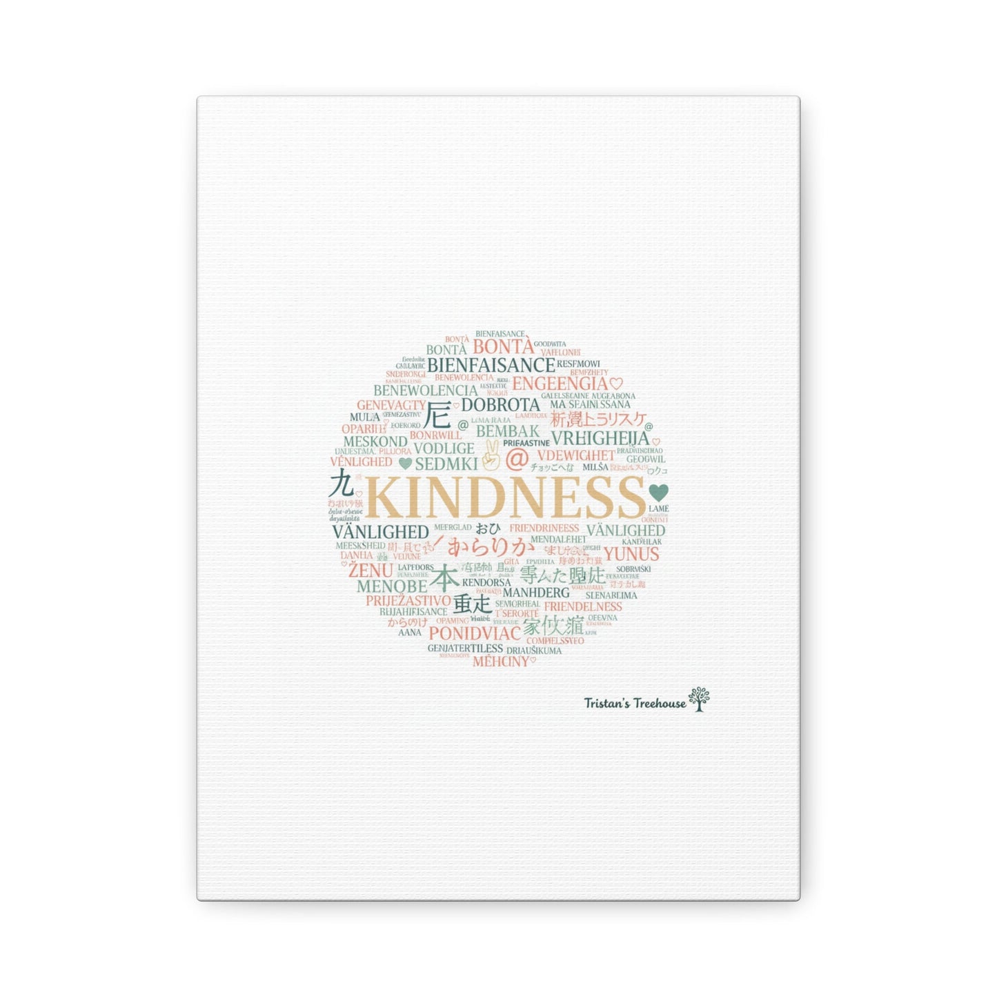 Kindness Word Cloud Canvas | Fresh Start Minimalist Wall Art