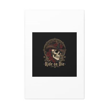 Ride or Die Skull Canvas | Western Skull Art, Gothic Americana