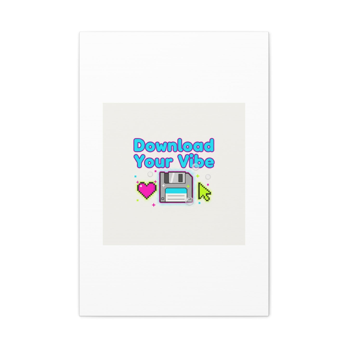 Download Your Vibe Canvas | Y2K Retro Tech, Pixel Floppy Disk Poster