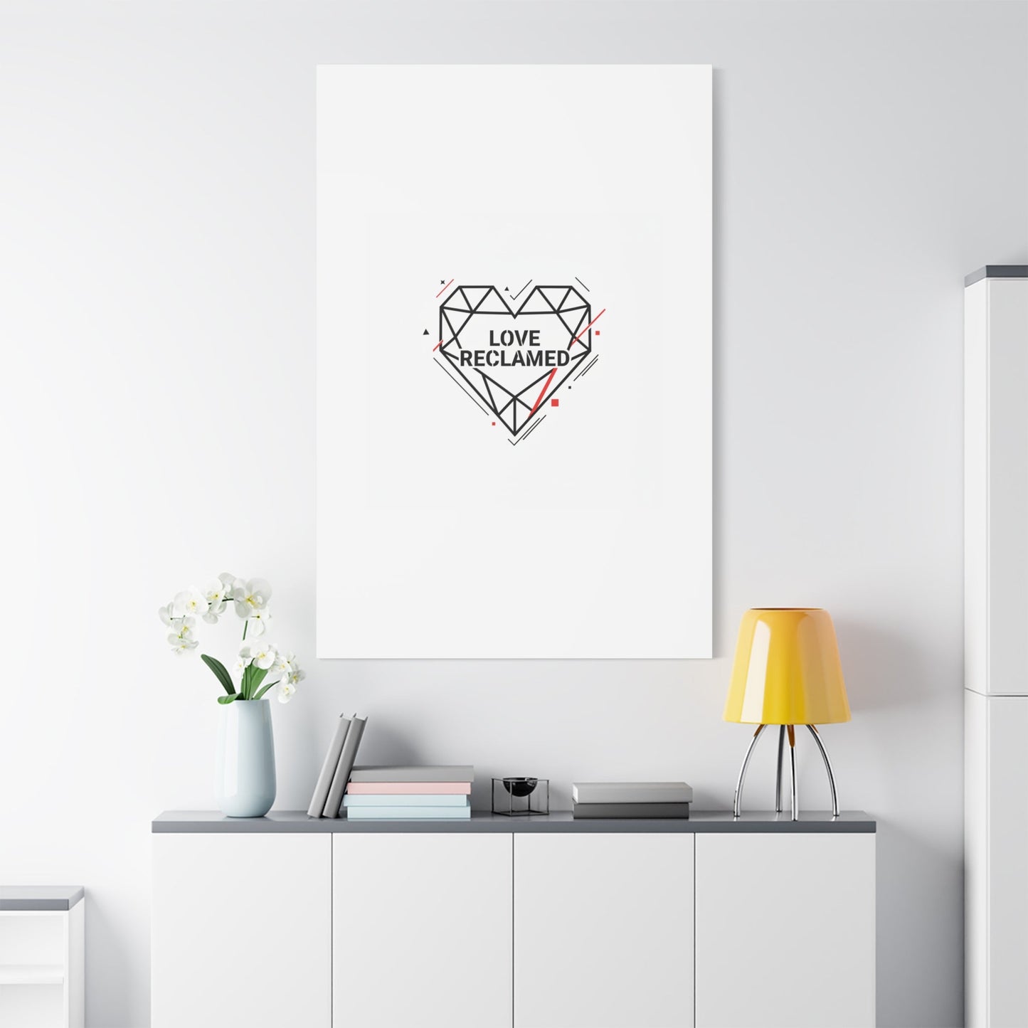 Love Reclaimed Canvas | modern heart design, minimalist love icon