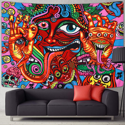 Creative Map Printed Tapestry Beach Towel Sitting Blanket
