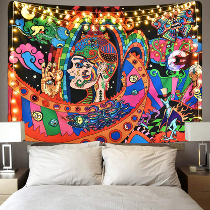 Creative Map Printed Tapestry Beach Towel Sitting Blanket