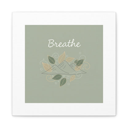Breathe Mountain Line Canvas | Nature Symbols, Minimal Forest Wall Art