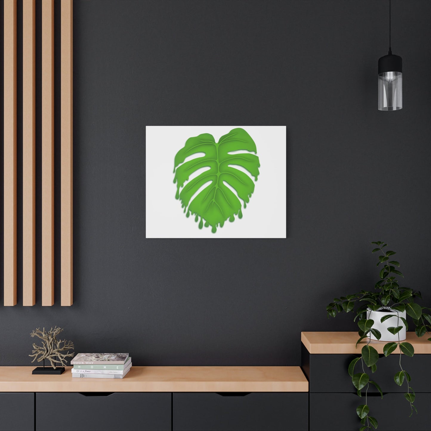 Melting Monstera Canvas Print – Botanical Wall Art