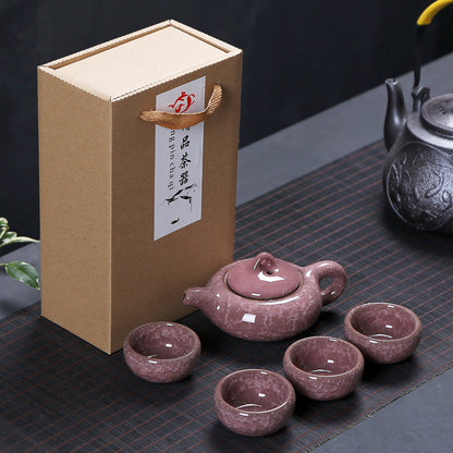Dehua Ceramic Ice Crack Kung Fu Tea Set
