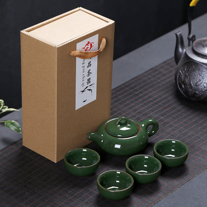 Dehua Ceramic Ice Crack Kung Fu Tea Set