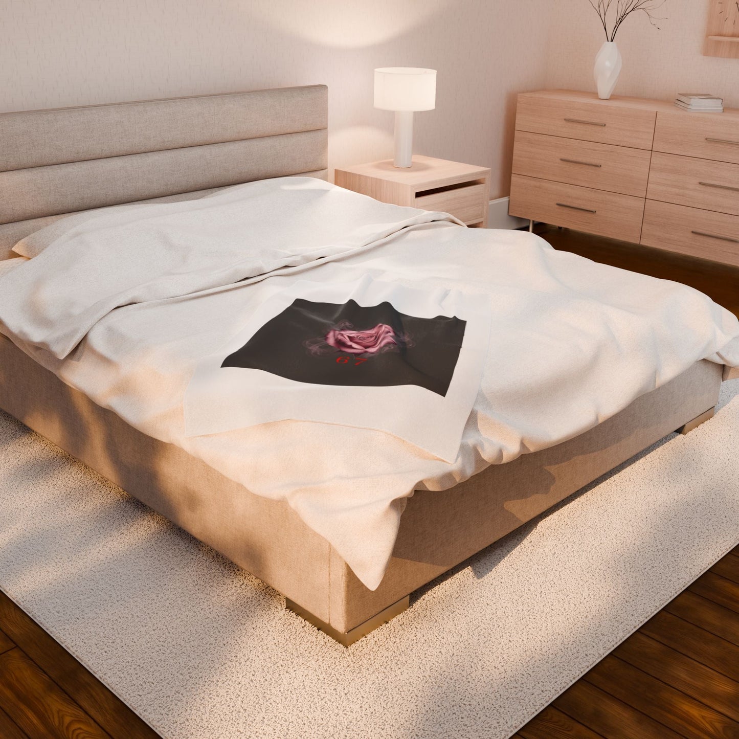 Moon Rose Valentine's Blanket | Viral Gothic Rose Velveteen | Dark Romance Valentine's Gift