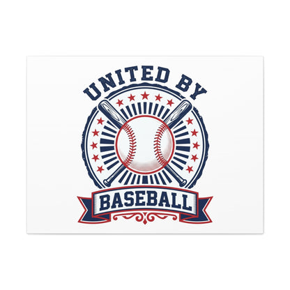United by Baseball Canvas | Patriotic Baseball Graphic, Red White Blue Wall Art