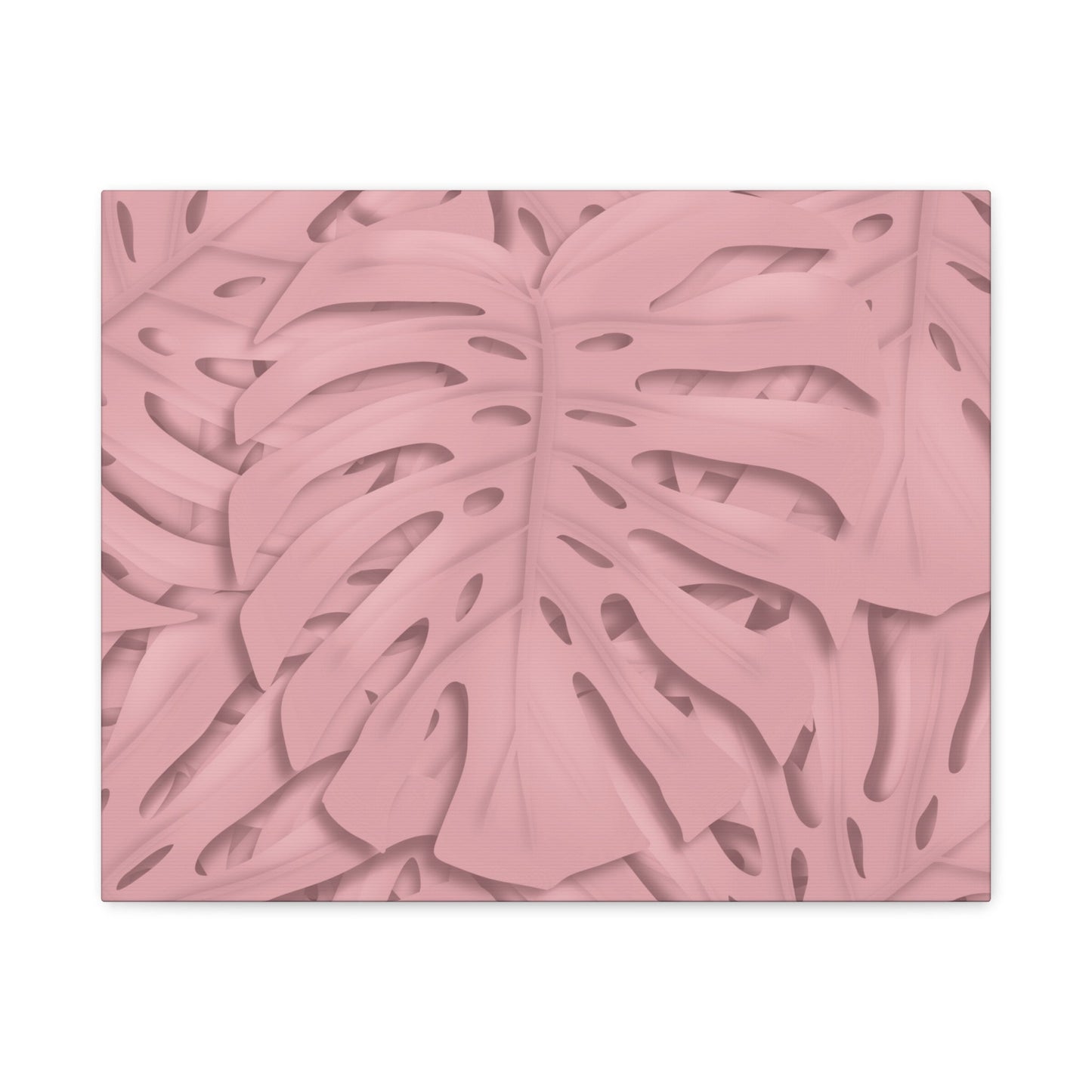 Soft Pink Monstera Canvas Print – Botanical Wall Art