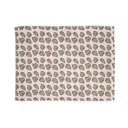 Begonia Pattern Cozy Fleece Throw Blanket