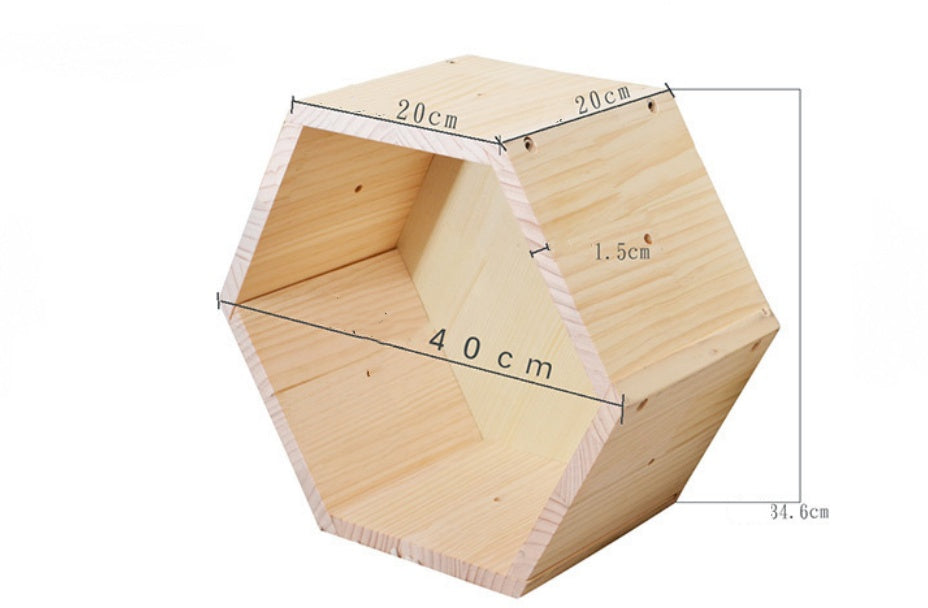 Hexagonal Wall Shelf Wall Hanging Lattice Frame Combination Decoration