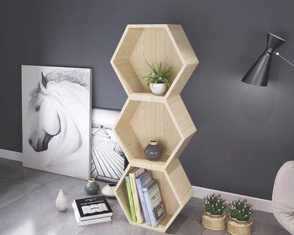Hexagonal Wall Shelf Wall Hanging Lattice Frame Combination Decoration