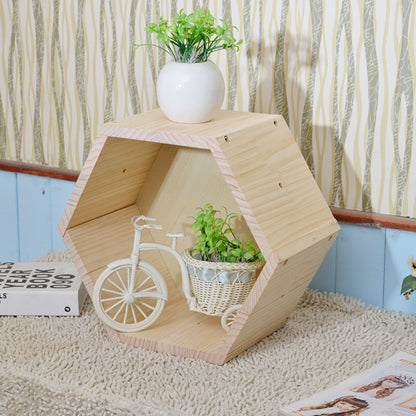 Hexagonal Wall Shelf Wall Hanging Lattice Frame Combination Decoration